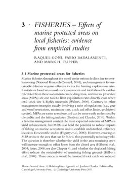 Fisheries - effects of marine protected areas on local fisheries: evidence from empirical studies.