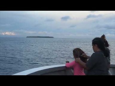 Arriving at Kapingamarangi Atoll, Micronesia, on "Caroline Voyager", 2015