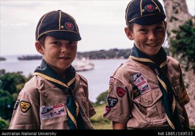 Matt and James Freeman in Scouts uniforms