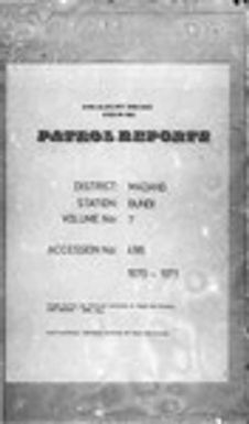 Patrol Reports. Madang District, Bundi, 1970 - 1971