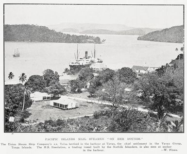 Pacific Islands mail steamer 'on her rounds.'