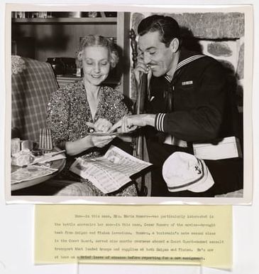 Cesar Romero with his mother, Mrs. Maria Romero