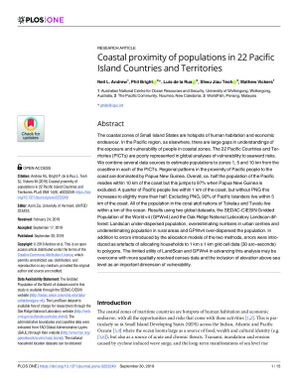 Coastal proximity of populations in 22 Pacific Island Countries and Territories