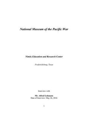 Oral History Interview with Alfred Lehmann, May 26, 2016