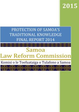 Protection of Samoa's Traditional Knowledge Final Report 2014