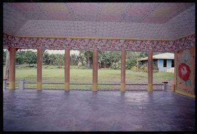 Painted interior of fale