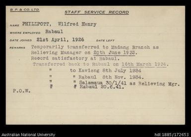 Phillpott, Willfred Henry