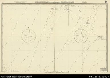 New Zealand-Kiribati-Australia, Pacific Ocean, Enderbury Island, Phoenix Islands to Christmas Island, Admiralty Chart, Sheet 3045, 1951, 1:1 6885 000