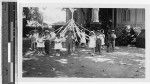 Children standing around a Maypole in front of St. Augustine's Church, Waikiki, Honolulu, Hawaii, ca. 1930-1950