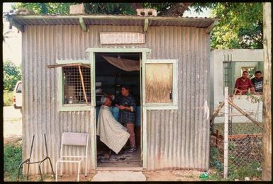 Corrugated iron shed, Tonga