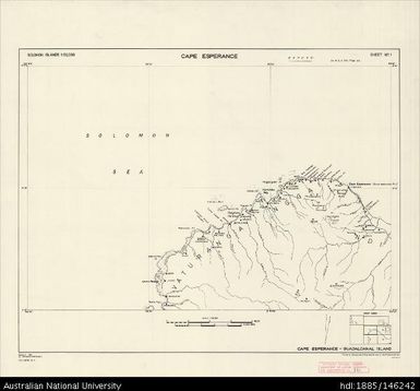 Solomon Islands, Guadalcanal, Cape Esperance, Series: D.O.S. Repro 3 (Sketch), Sheet 1, 1968, 1:50 000