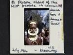 A tribal elder of the Kup people in ceremonial dress for a dance and feast, Kerowagi, New Guinea, Jul 1964