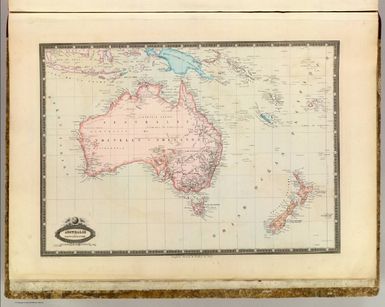 Australie et Nouvle. Zelande. Atlas spheroidal & universel de geographie dresse par F.A. Garnier, geographe. Ve. Jules Renouard, Editeur, R. de Tournon, no. 6, Paris. 1860. Imp. de Sarazin, R. Git-le-Coeur, 8, Paris.