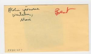[Aloha ipomoeae in Wailuku, Maui, envelope IE42-057]