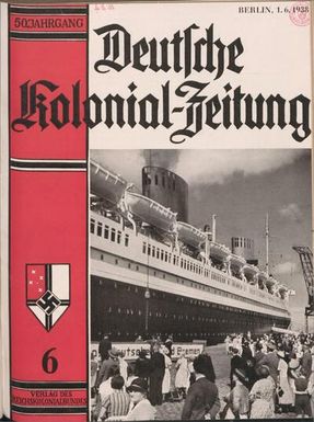 Deutsche Kolonialzeitung, 50. Jg. 1. Juni 1938, Heft 6.