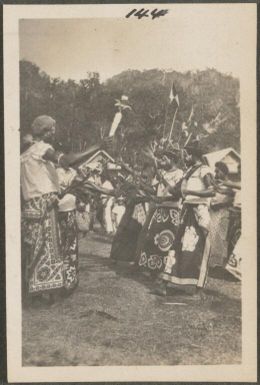 Town girls dancing, Rabaul, New Britain Island, Papua New Guinea, probably 1916