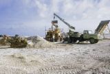 Marshall Islands, crusher at limestone quarry in Majuro