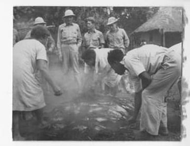 [South Pacific Natives Preparing Food, #2]