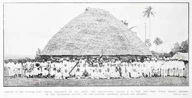 Opening of the Faipules Fono (Native Parliament) at Apia, Samoa
