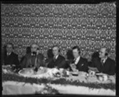 Chamber of Commerce and Community Chest members make the first official trans-Pacific call to Hawaii, Los Angeles, 1931