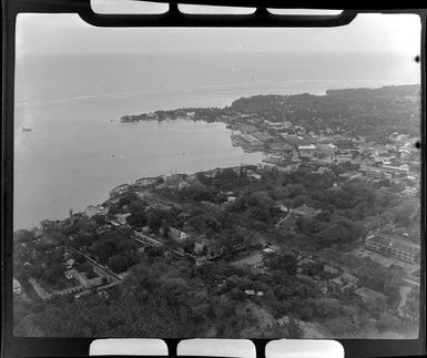 Papeete, Tahiti, showing town, houses and lagoon