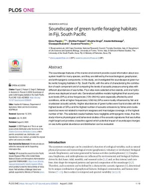 Soundscape of green turtle foraging habitats in Fiji, South Pacific