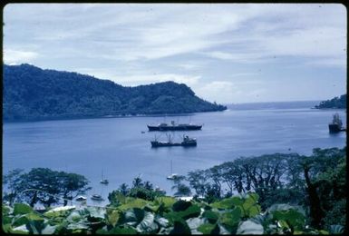 Kieta Harbour, with 'Brittania', Prince Philip on board to visit the mine : Bougainville Island, Papua New Guinea, April 1971 / Terence and Margaret Spencer