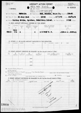 VMTB-134 - ACA Rep Nos 91-91-Bombing & strafing targets in the Palau Islands on 7/30/45 & 8/1/45