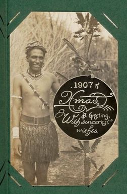 Christmas greeting, with sincerest wishes, 1907. From the album: Banaba (Ocean Island)