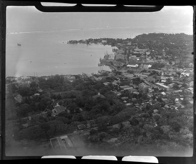 Papeete, Tahiti, showing town, houses and lagoon