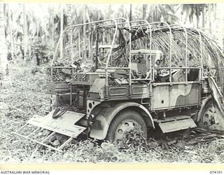 HANSA BAY, NEW GUINEA. 1944-06-21. A JAPANESE MOBILE AIRCRAFT PREDICTOR ABANDONED DURING THE HURRIED ENEMY RETREAT FROM THE AREA