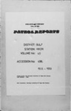 Patrol Reports. Gulf District, Kikori, 1958-1959