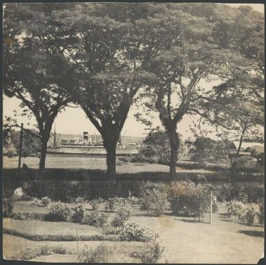 Burns Philp ship the M.V. Montoro, Malaguna Road, Rabaul Harbour, New Guinea, ca. 1934, 1 / Sarah Chinnery
