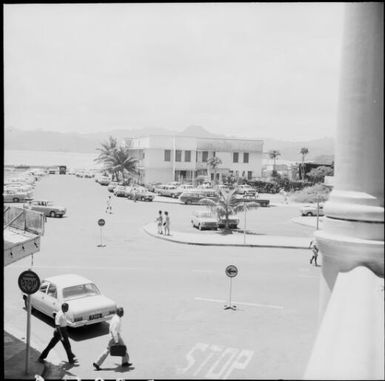 Street scene looking towards Suva Harbour, Suva, Fiji, November 1969 / Michael Terry