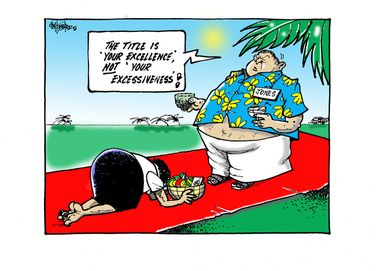 Hubbard, James, 1949- :"The title is 'your excellence', NOT 'your excessiveness'!" 28 June 2014