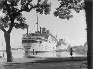 [The "Monterey" and "Mariposa" moored in Samoa]