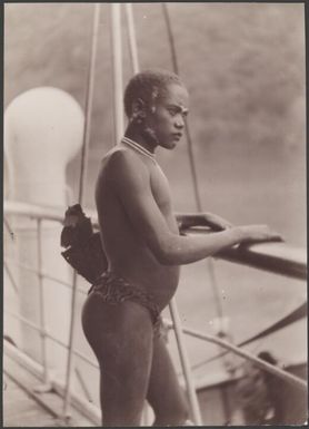A young man of Vella Lavella on the Southern Cross, Solomon Islands, 1906 / J.W. Beattie