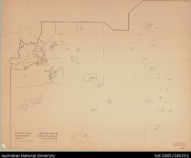 Fiji, Polling Stations Southern Constituency, Indian Electorate, Administration, Sheet 5, 1962, 1:506 880