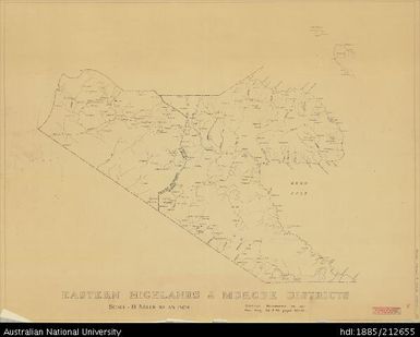 Papua New Guinea, Eastern Highlands & Morobe Districts, 1955, 1:506 880