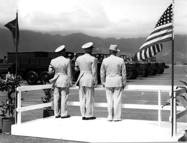 Former President Harry S. Truman and Military Officers in Kane'ohe Bay, Hawaii