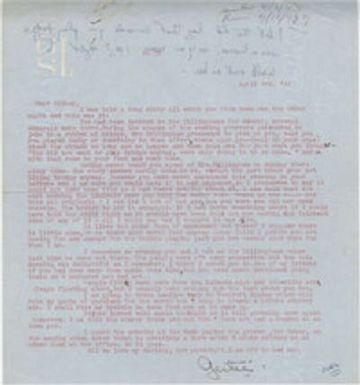 Letter 1 from Gertrude Sanford Legendre, April 3, 1943