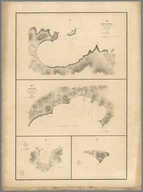 Bay of Massefao, Island of Tutuila, by the U.S.Ex.Ex. 1839. Bay of Fagitua, Island of Tutuila, by the U.S.Ex.Ex. 1839. Sketch of Aluau Bay. 1839. Sketch of Anuu Island. 1839.