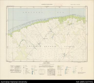 Indonesia, Western New Guinea, Koedjangbando, Series: Nederlands-Nieuw-Guinea, Sheet 27-U, 1955, 1:100 000