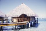 French Polynesia, overwater cabin on shore of Bora Bora
