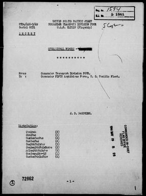 COMTRANSDIV 4 - Operational Report – Marshall Islands Op