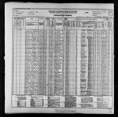 1940 Census Population Schedules - Hawaii - Honolulu County - ED 2-197