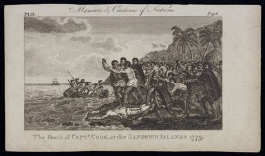 Dodd, D P, fl 1785 :The death of Captn. Cook at the Sandwich Islands 1779. [ca 1785]