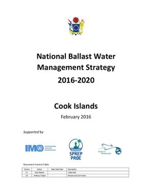 National Ballast Water Management Strategy 2016-2020 Cook Islands