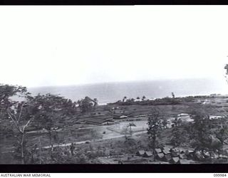 RABAUL, NEW BRITAIN, 1946-04-13. A PANORAMIC VIEW OF THE ADMINISTRATIVE OFFICES OF HQ 8 MILITARY DISTRICT. MAJOR-GENERAL B.M. MORRIS IS GENERAL OFFICER COMMANDING OF THE DISTRICT