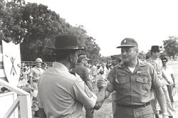 Greeting a Soldier at Review, 1975 August 8
